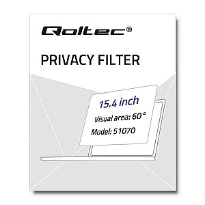 Qoltec 51070 39,1 cm (15,4 collas) displeja konfidencialitātes filtri
