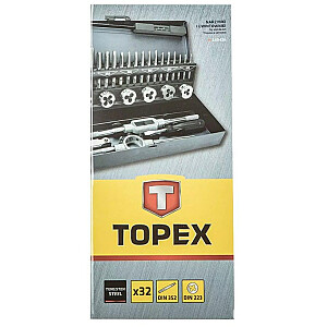 Набор нарезных и резьбонарезных станков Topex M3-M12, 32 шт.