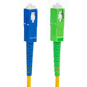 Patch vadu optiskās šķiedras kabelis Maclean, SC/APC-SC/UPC SM 9/125 LSZH, vienmoda, garums 15 m, simplex, G657A2, MCTV-405