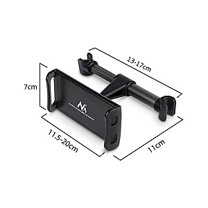 Auto planšetdatora turētājs Maclean, galvas balsta stiprinājums, universāls, 360° rotācija MC-894