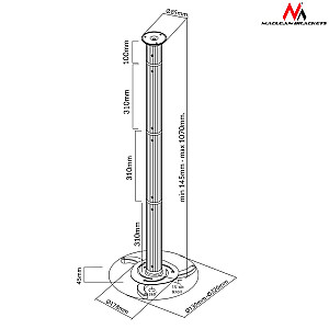 Потолочное крепление для проектора 80–980 мм 10 кг Maclean MC-517 S серебристый