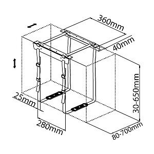 TECHLY 102215 Techly Under-desk suspende