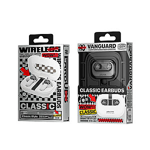 Bezvadu austiņas + VA06 Vanguard Series — Bluetooth V5.2 TWS ar uzlādes vāciņu, melns