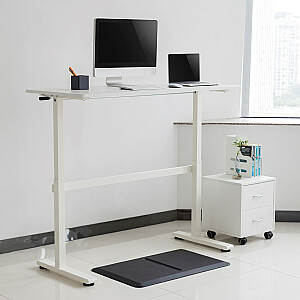 Ergo Office rakstāmgalds ar manuālu augstuma regulēšanu, maks. 40 kg, maks. augstums 117 cm, ar galda virsmu darbam stāvus un sēdus, ER-401 W