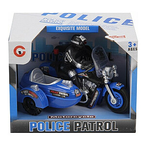 Motocikls policijas ar blakusvāģi (skaņa, gaisma) 13x17 cm HW20024217