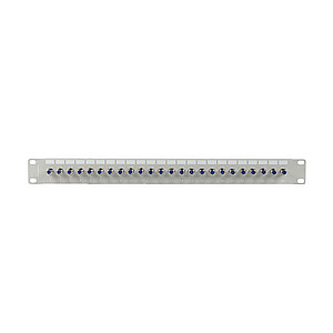 Patch Panel 24 Ports 19" Sieviešu Type F Barrel Grey