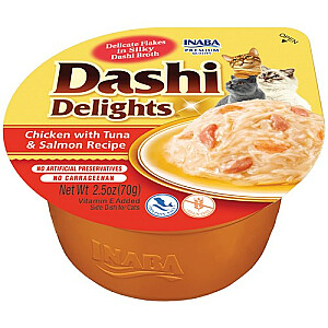 INABA Dashi Delights Buljons ar vistu, tunci un lasi - kārums kaķiem - 70g