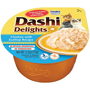 INBA Dashi Delights Vistas gaļa ar ķemmīšgliemīti buljonā - cienasts kaķiem - 70g