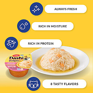 INBA Dashi Delights Vistas gaļa ar ķemmīšgliemīti buljonā - cienasts kaķiem - 70g