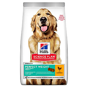 Hill's Science Plan Canine Adult Perfect Weight lielas šķirnes vistas — sausā suņu barība — 12 kg