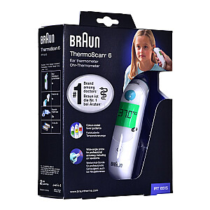 Braun ThermoScan 6 kontakttermometrs, baltas ausu pogas