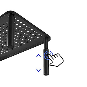 Maclean MC-946 klēpjdatora monitora statīvs, 13-32 collu diagonāle, 3 līmeņu augstuma regulēšana, atvilktne līdz 20 kg, izturīga ventilācija