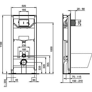 Каркас встроенного унитаза Ideal Standard ProSys™ 120M