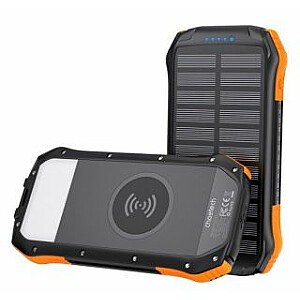 Choetech Solar powerbank with inductive charging 10000mAh Qi 5W orange (B659) Black
