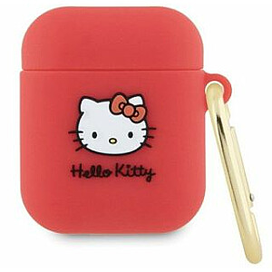 Hello Kitty Apple Airpods 1/2 cover Silicone 3D Kitty Head Red