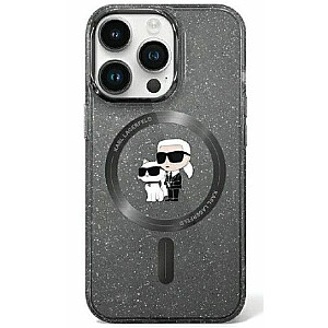 Karl Lagerfeld Apple iPhone 11 / Xr 6.1 hardcase Karl&Choupette Glitter MagSafe Black