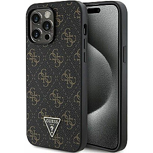 Guess Apple iPhone 15 Pro 4G Треугольный металлический логотип, черный