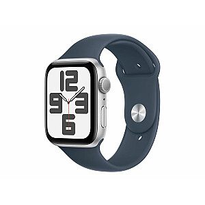 Apple Watch SE GPS, 44 мм, серебристый алюминиевый корпус, спортивный ремешок синего цвета — M/L