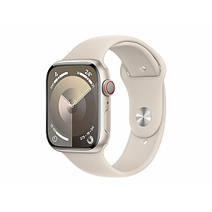 Apple Watch Series 9 GPS + Cellular, алюминиевый корпус Starlight, 45 мм, спортивный ремешок Starlight — M/L