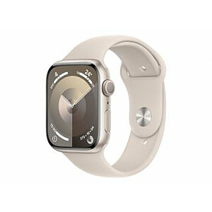 Apple Watch Series 9 GPS, алюминиевый корпус Starlight, 45 мм, спортивный ремешок Starlight — S/M Водонепроницаемость, пыленепроницаемость, устойчивость к трещинам