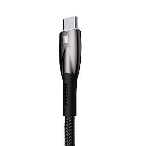 USB kabelis USB-C Baseus Glimmer sērijas USB-C, 100 W, 1 m (melns)