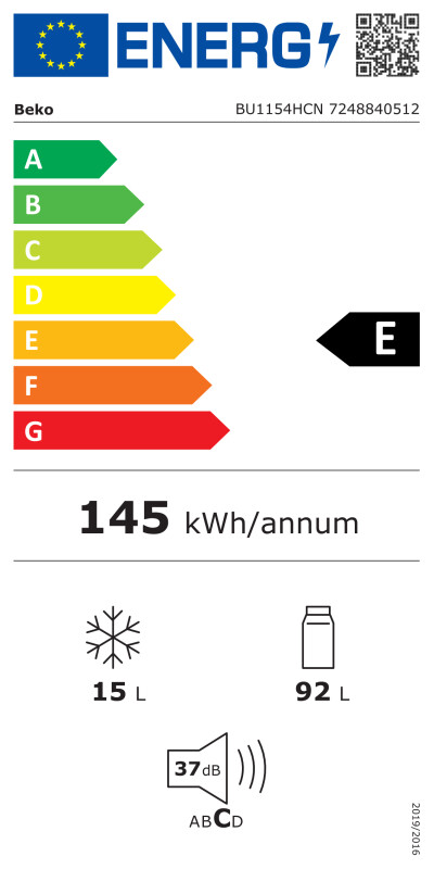 Ledusskapis BEKO BU1154HCN