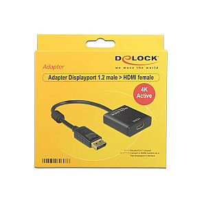 DELOCK Adaptorcable DP 1.2 plug HDMI bl