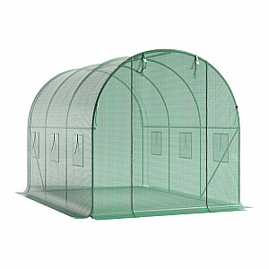 Plēve siltumnīcu tuneļiem ar logiem ar zaļu moskītu tīklu, 2x3x2m