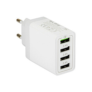 USBx4 QC 3.0 30W sienas lādētājs
