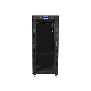 Отдельно стоящий стоечный шкаф 19 27U 600x600 черный, стеклянная дверь LCD (плоская упаковка)