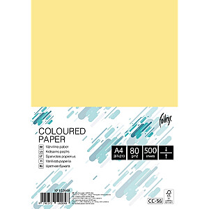 Цветная бумага Колледж А4, 80г/м², 500 листов, CC56, Светло-желтый