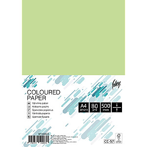 Цветная бумага Колледж А4, 80г/м², 500 листов, CC57, Светло-зеленый