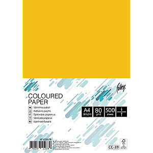 Krāsains papīrs College A4, 80g/m², 500 loksnes, CC39, Yellow