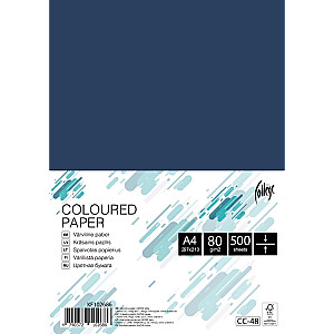 Цветная бумага College А4, 80г/м², 500 листов, CC48, Темно-синий