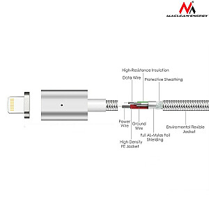 Магнитный USB-кабель Lightning, серебристый MCE161 — быстрая и быстрая зарядка