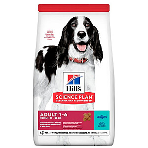 Hill's Science Plan Adult Medium Tuncis ar rīsiem - Sausā barība suņiem - 12 kg