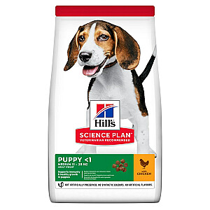 Hill's Science plāns Canine Puppy Chicken Dog - sausā suņu barība - 14 kg