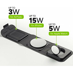 Дорожное зарядное устройство Zagg International Mophie - зарядное устройство на 3 устройства с поддержкой зарядки MagSafe (черное)