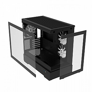 P30 MicroATX mini tornis ar 3 RGB ventilatoriem, melns