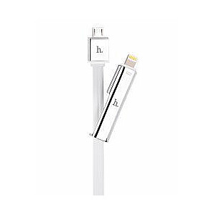 Hoco UPL14 Lipstick series charging cable to in one (apple with micro usb) sudrabs