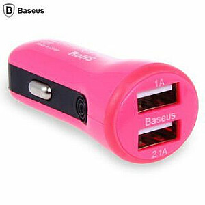 Универсальное миниатюрное автомобильное зарядное устройство Baseus CCALL-CR0R, розовое