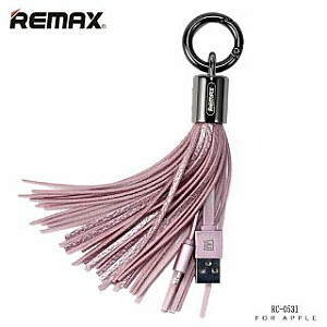 Remax Tassels Ring Data Cable for Lightning Pink