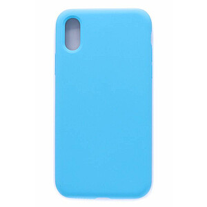 Мягкий на ощупь силиконовый чехол Evelatus для Apple iPhone Xs премиум-класса небесно-голубого цвета