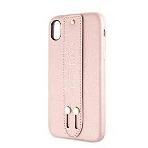 Чехол Guess Apple iPhone XR с сафьяновым ремешком, розовый