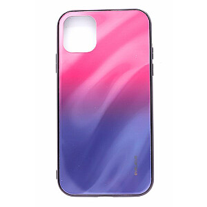 Evelatus Apple iPhone 11 Water Ripple Gradient Color Anti-Explosion Tempered Glass Case Gradient Pink-Purple
