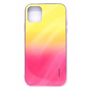Evelatus Apple iPhone 11 Water Ripple Full Color Electroplating Tempered Glass Gradient Yellow-Pink