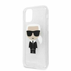 Karl Lagerfeld Apple iPhone 11 Pro MAX Glitter Iconic Body Cover Silver
