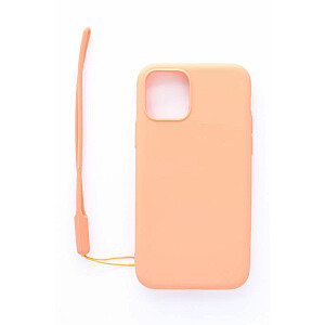 Evelatus Apple iPhone 11 Soft Touch Silicone Case with Strap Pink