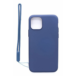 Мягкий силиконовый чехол Evelatus для Apple iPhone 11 Pro с ремешком, темно-синий