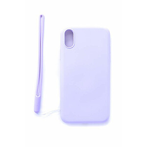 Мягкий силиконовый чехол Evelatus для Apple iPhone X/XS с ремешком, фиолетовый